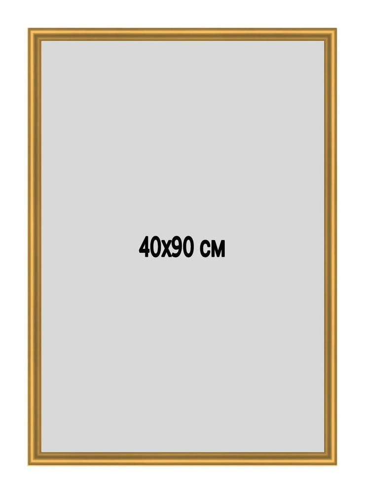 Фоторамка металлическая (алюминиевая) золотая для постера, фотографии, картины 40х90 см. Рамка для зеркала. #1