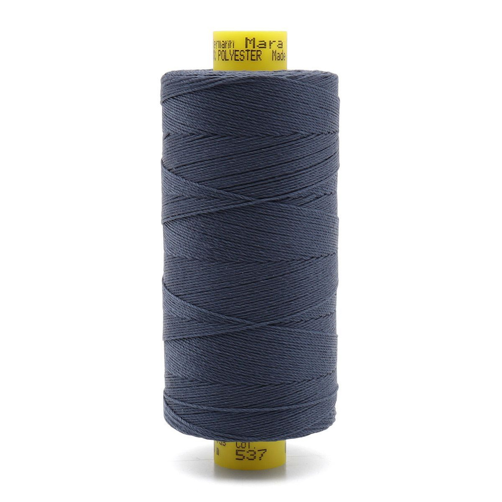 Нитки для шитья, нить для отстрочки Mara 30, 300 м, 537 темный серо-синий джинс, Gutermann  #1