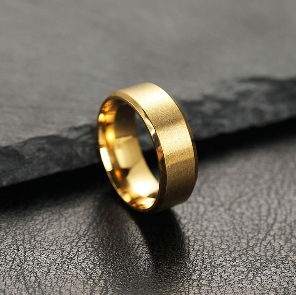 Кольцо широкое, унисекс, цвет золотой, ширина 8 мм, размер 16,5  #1