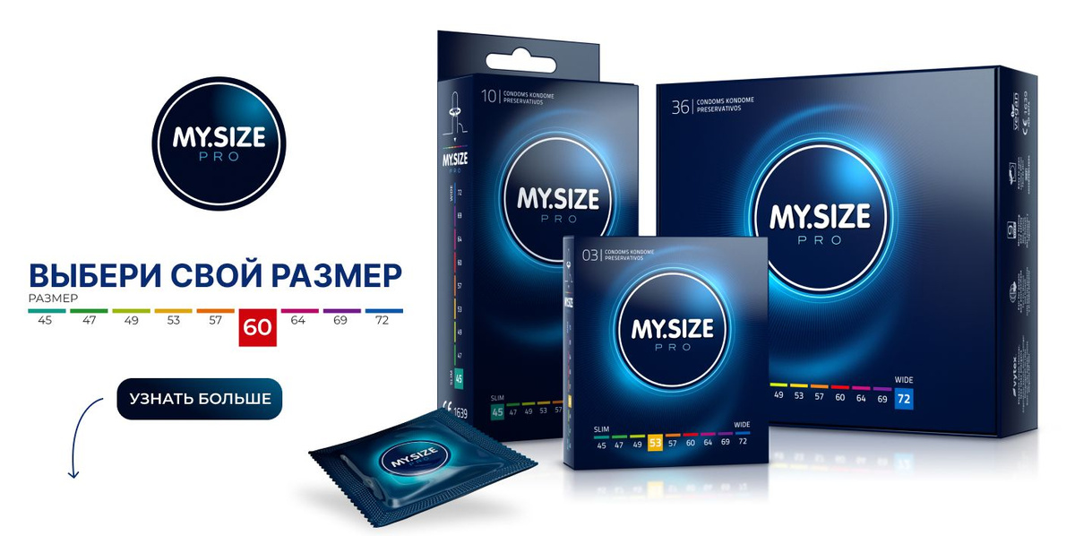 Презервативы MY SIZE большой размер 60, XXL, 36 шт - купить с доставкой ...