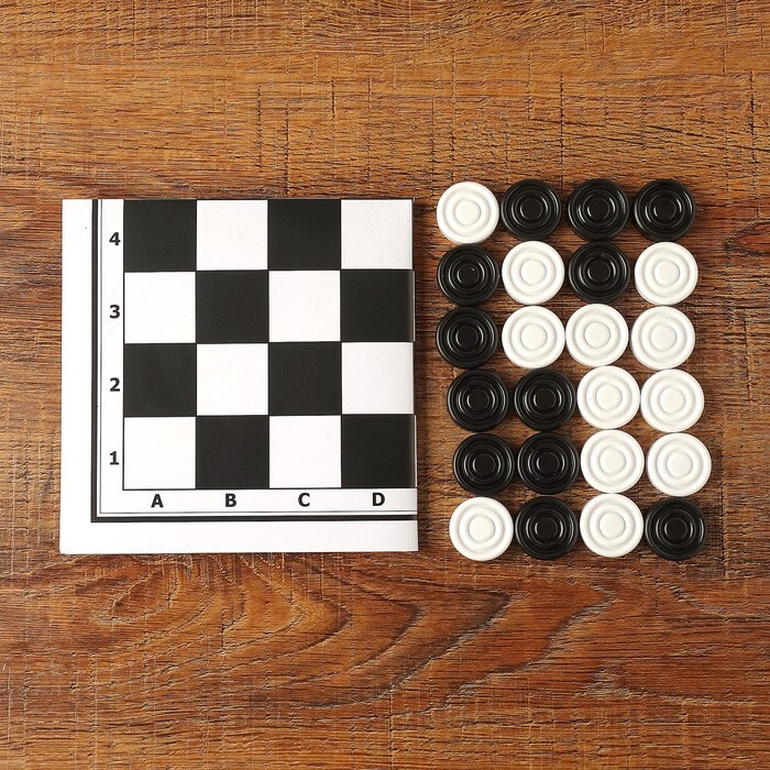Шашки "На каждый день" (шашки пластик, поле картон 22,5х22,5 см)  #1