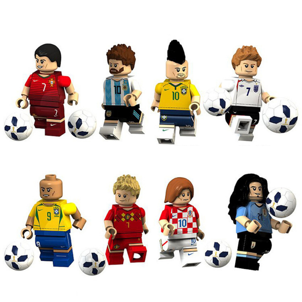 Лего фигурки / лего для мальчиков 8 фигурок и 8 мячей / футболисты / человечки фигурки лего / лего  #1