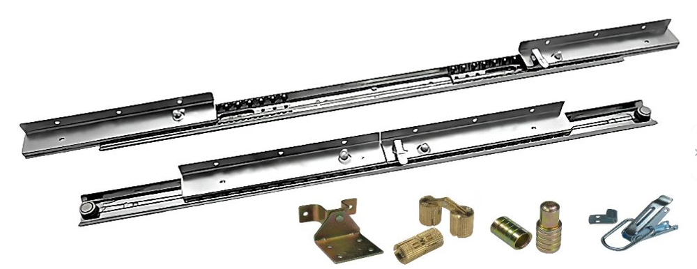 Механизм для раздвижных столов. Полный комплект для стола. Механизм синхронный с замком 520 мм, ширина #1