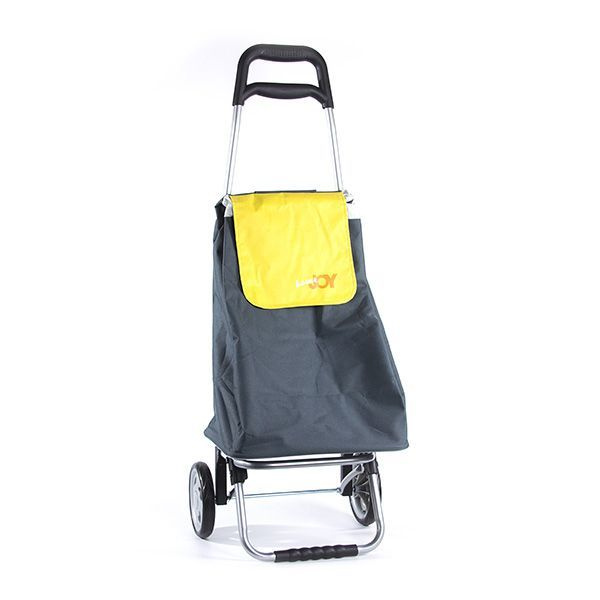 Сумка-тележка хозяйственная для шоппинга на 2-х колесах CARGO серый/желтый, до 30 кг, до 45 л, серая, #1