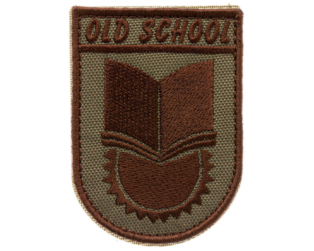 Нашивка на одежду, патч, шеврон на липучке "OldSchool" (Олива-тёмный) 5,5х7,7 см  #1