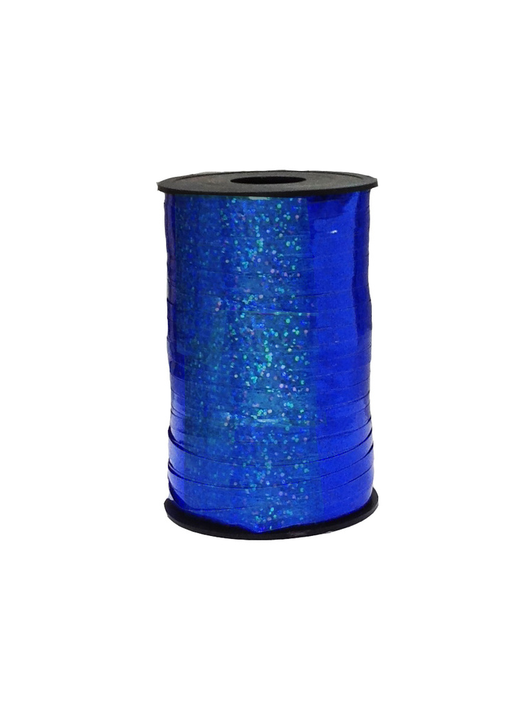 Лента упаковочная декоративная полипропиленовая Riota Голография, синий, 0,5 см*250 м.  #1