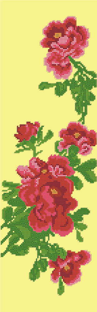 Набор для вышивания бисером Тайвань, Светлица картина Цветок 15х48  #1