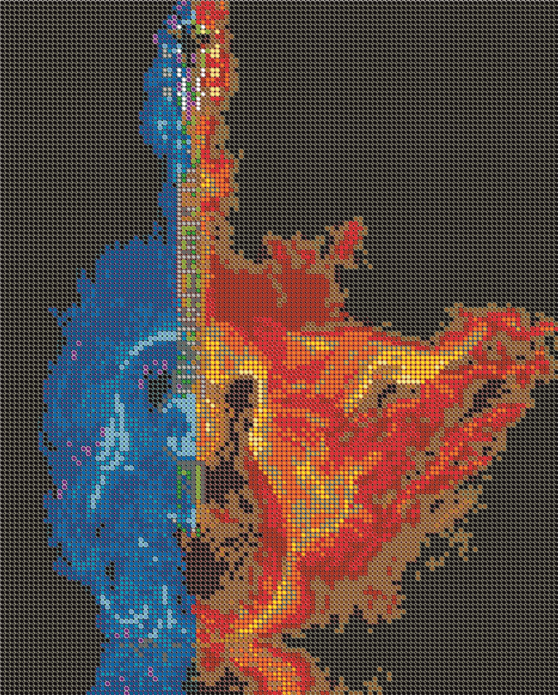 Набор для вышивания бисером (Тайвань) Вышивочка, картина "Гитара-лед и пламя" 24*30 см  #1