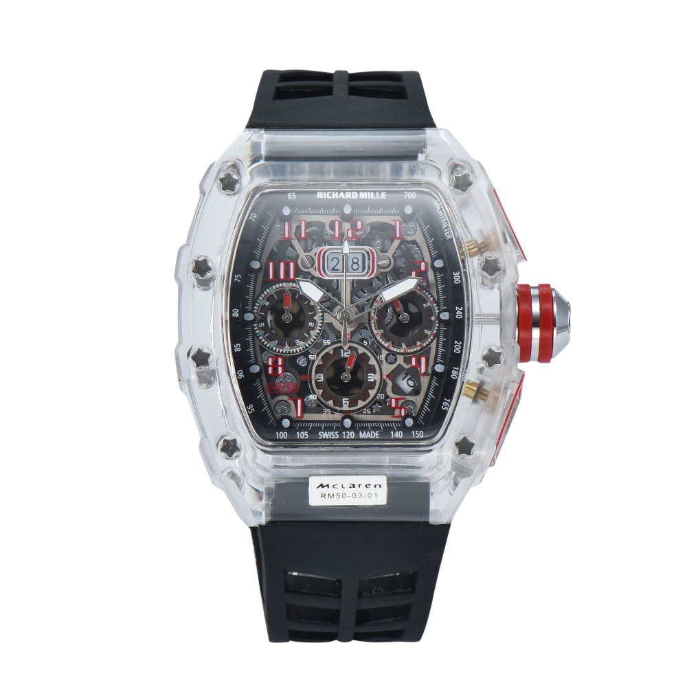 Мужские многофункциональные кварцевые часы Richard Mille с прозрачным ...