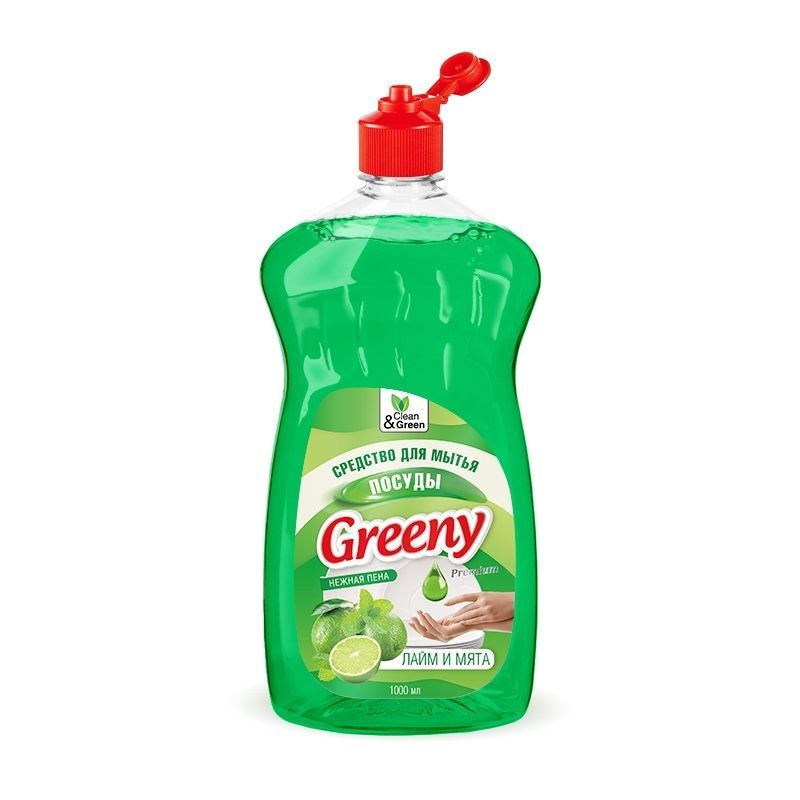 Средство для мытья посуды "Greeny" Premium 1000 мл. Clean&Green CG8132 #1