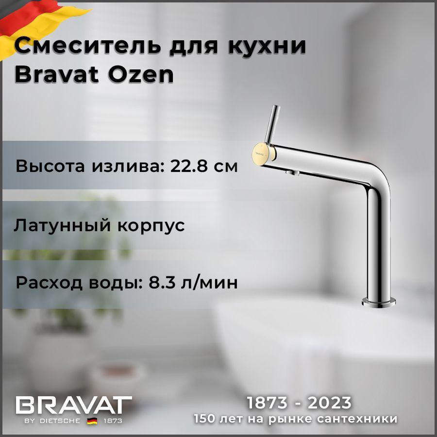 Смеситель для кухонной мойки Bravat Ozen F7354388CP #1
