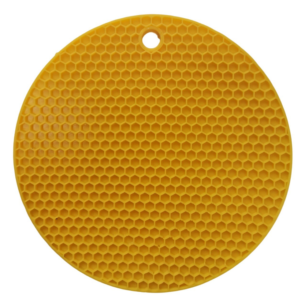 Подставка силиконовая, 2шт, круглая, термостойкая, диаметр 170мм, толщина 6,5мм, цвет жёлтая.  #1