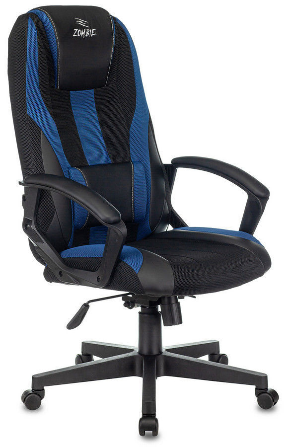Бюрократ Игровое компьютерное кресло, Ткань, Искусственная кожа, черный, синий  #1