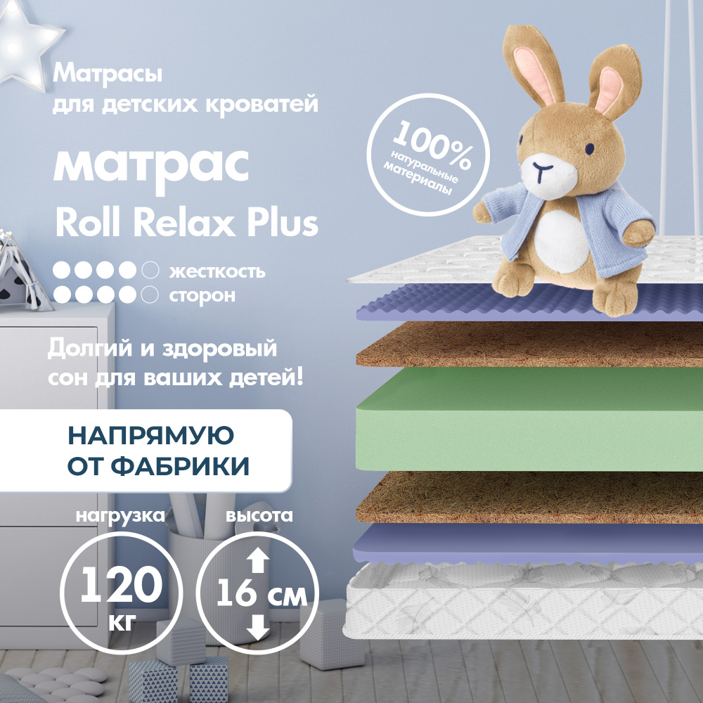 Dreamtec Матрас Roll Relax Plus, Беспружинный, 70х160 см #1