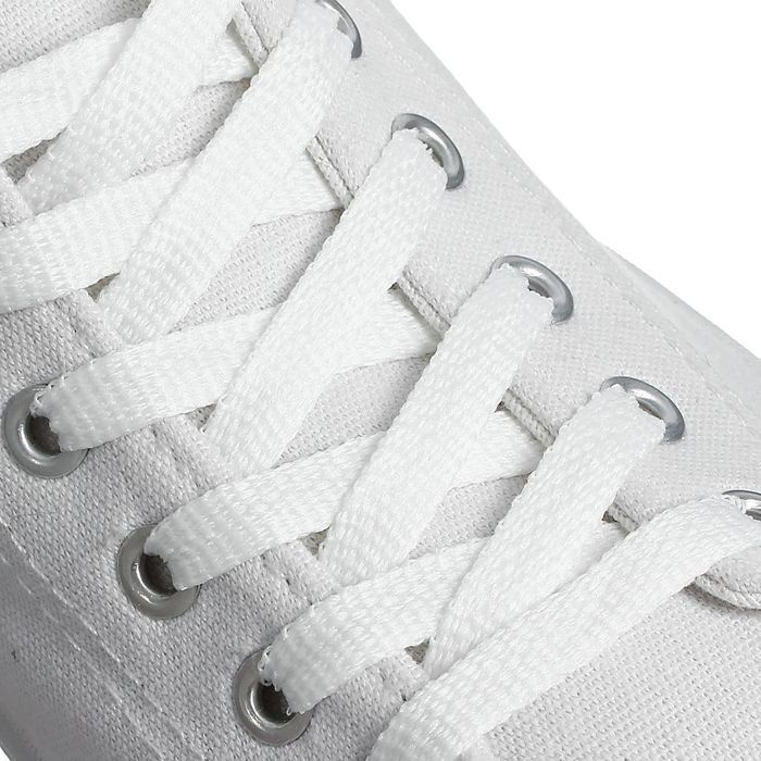 Шнурки для обуви, пара, плоские, 8 мм, 120 см, цвет белый #1