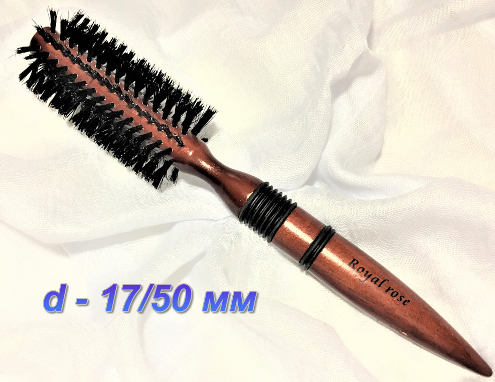 Расческа круглая/деревянная/W9837/брашинг с щетиной для объемной укладки волос/диаметр 50 мм/длина 255 #1