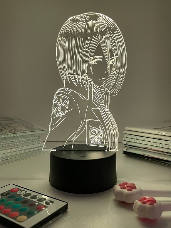 3D светильник-ночник, лампа по аниме: Атака Титанов , Микаса , 16 цветов  #1