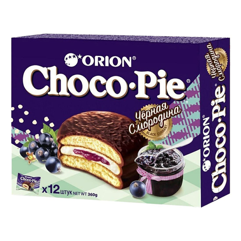 Пирожное Orion Choco Pie черная смородина 360 г #1