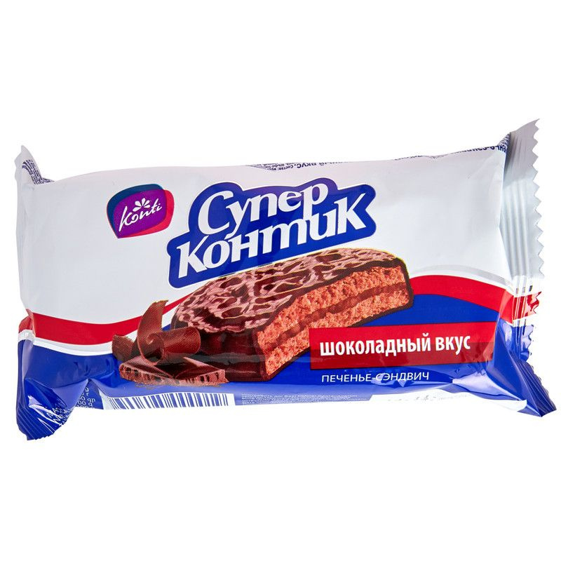 Печенье-сэндвич Konti Супер-Контик шоколадное, 100г #1
