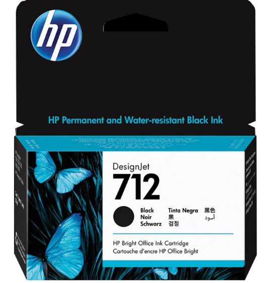 Картридж HP 712, черный (Black), оригинальный, стандартный, для струйного принтера (3ED70A)  #1