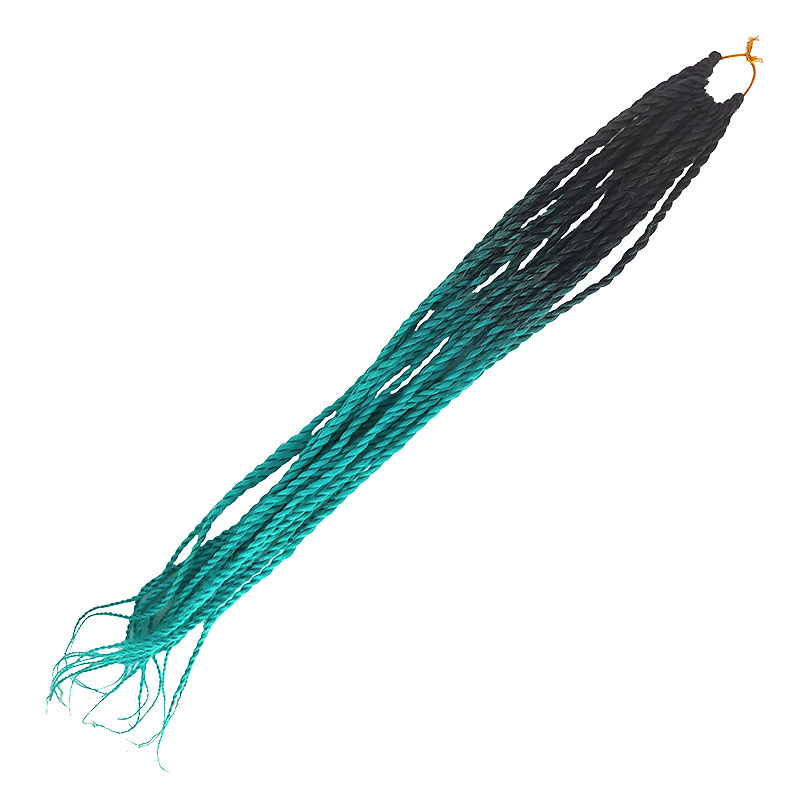 Канекалон Сенегальские косы 65 см, омбре из черного в зелено-голубой  #1