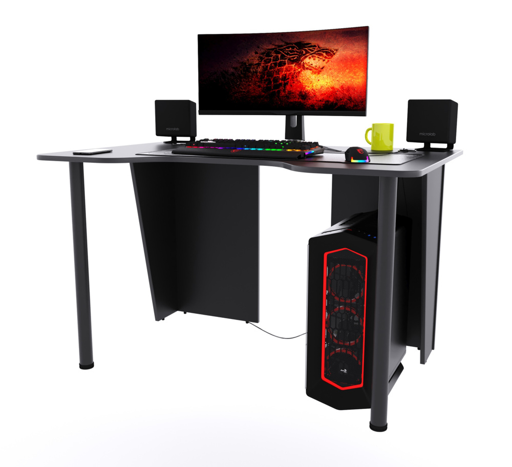 Компьютерный стол "Лакер" 100 см - чёрный #1