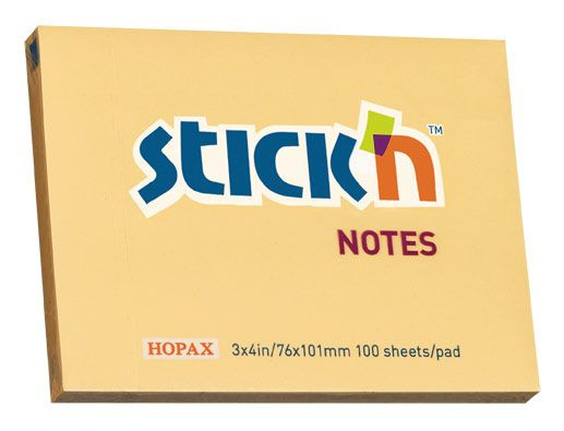 Блок самоклеящийся бумажный Stick'n 21392 76x101мм, 100 листов, 70г/м2, пастель оранжевый  #1