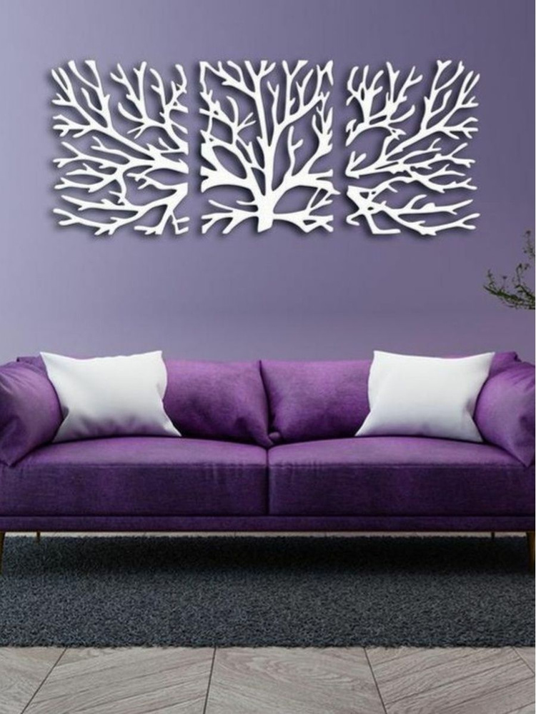 Панно настенное "Ветви" из дерева для интерьера / Декор для дома на стену  #1