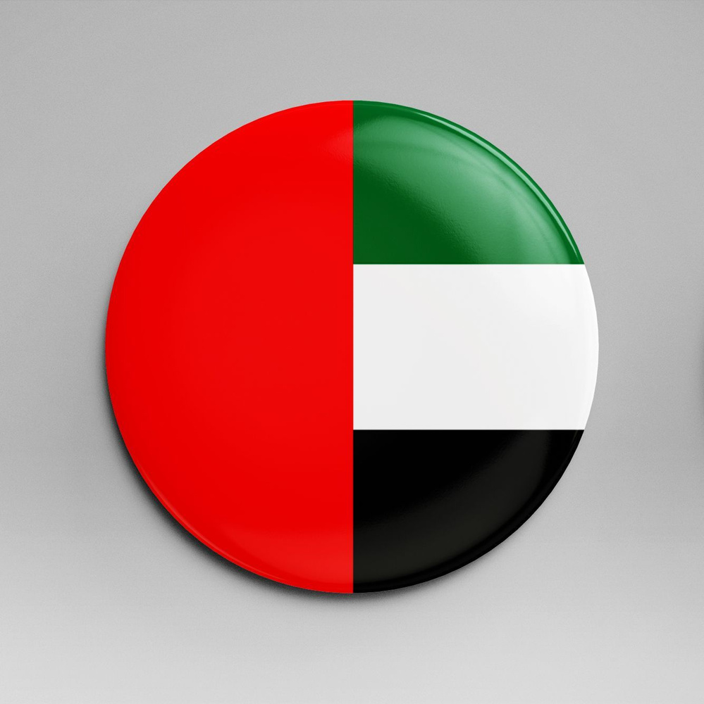 Зеркало карманное 58 мм флаг ОАЭ #1