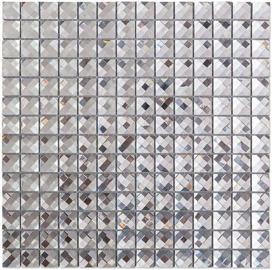 Зеркальная плитка мозаика Surface Диамант 13 граней 300х300 мм (уп. 1 шт) /на сетке /с элементом 20х20 #1