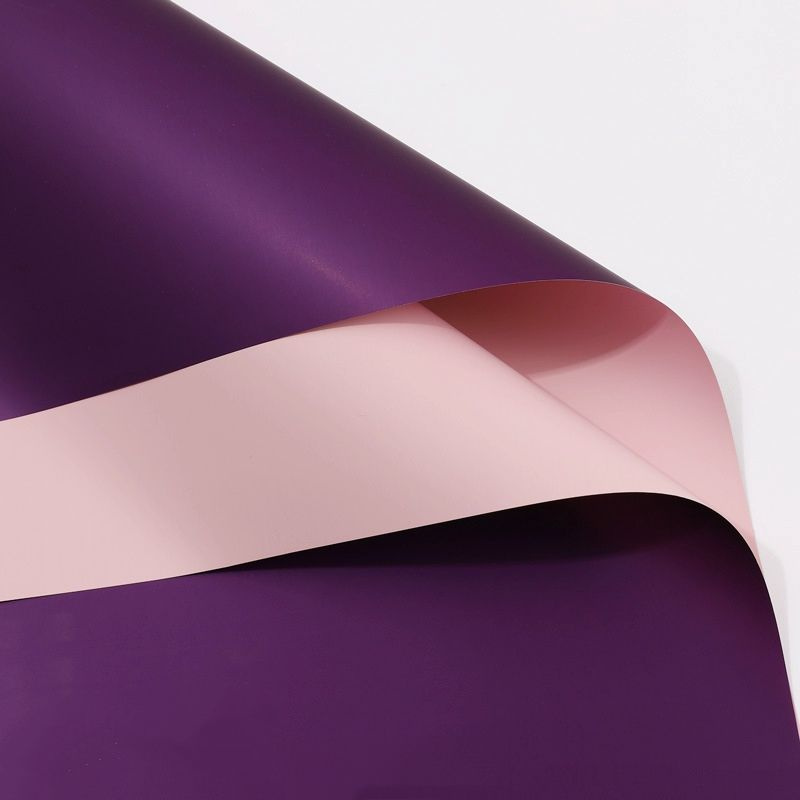 Пленка матовая двусторонняя для упаковки цветов, подарков 58х58 - 5 шт. фиолетовый/розовый  #1