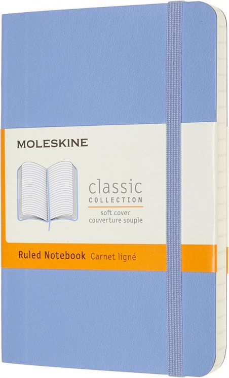 Записная книжка в линейку Moleskine Classic Soft Pocket, экокожа, мягкая обложка, 95 л, голубая  #1