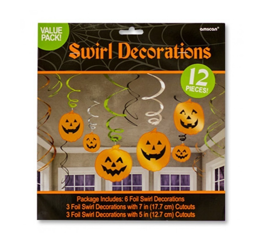 Декорация на Хэллоуин Забавные тыквы 12шт Halloween украшения  #1
