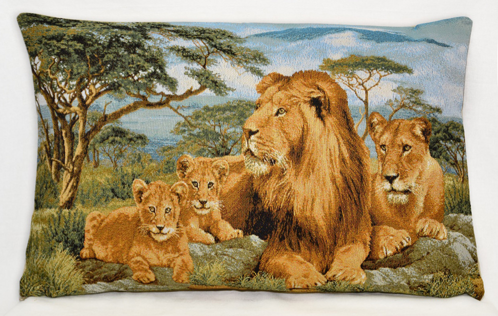 Наволочка Декоративная Гобеленовая Африканские львы Н-0184-3Z 45*63  #1