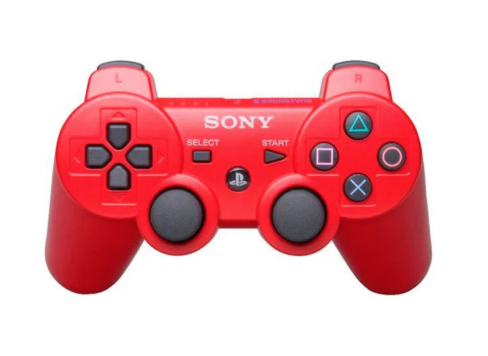 Беспроводной / Bluetooth / Геймпад для PlayStation 3 красный/ PS3 / Блютуз - Джойстик Дуалшок 3/ Dualshock #1