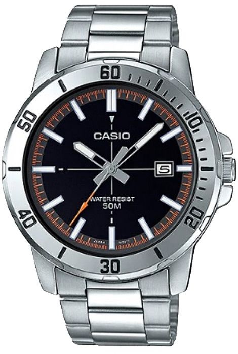 Кварцевые мужские наручные часы Casio Collection MTP-VD01D-1E2 с индикацией текущей даты  #1
