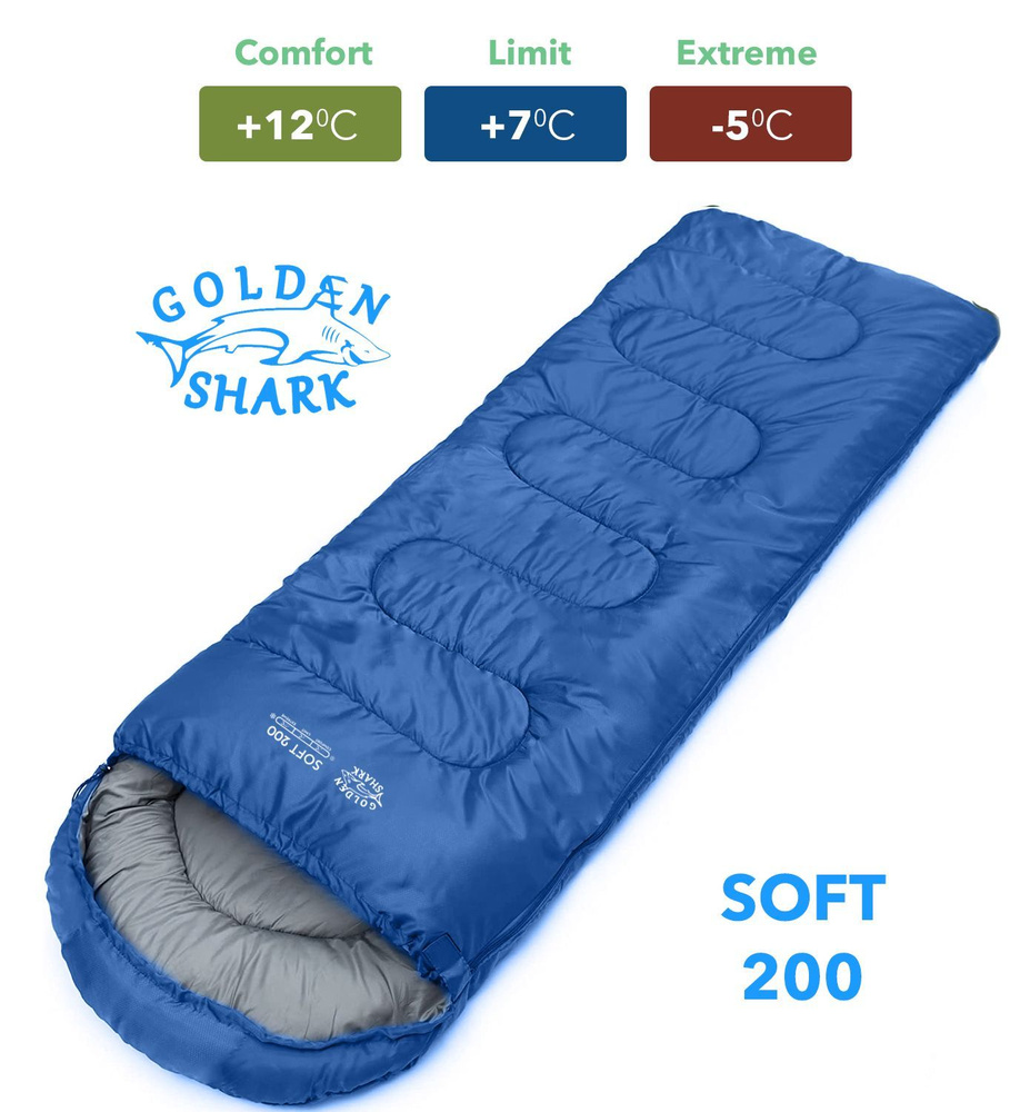 Спальный мешок туристический GOLDEN SHARK Soft 200 R, правая молния  #1