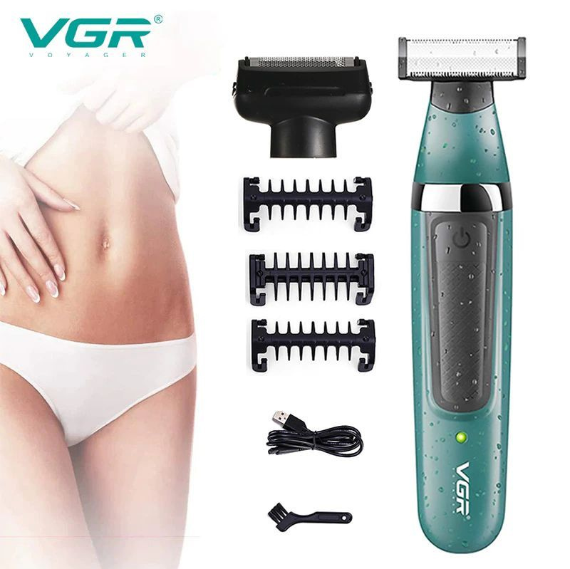 Триммер для волос, для лица и тела, VGR V-393 2 в 1 с насадками и запасной головкой  #1