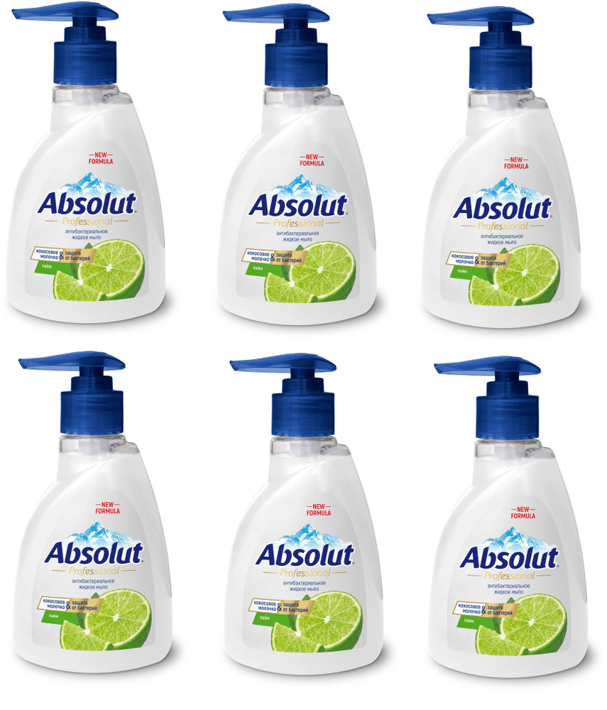 Absolut Мыло жидкое Professional Лайм, 250 мл, 6 штук - купить с ...