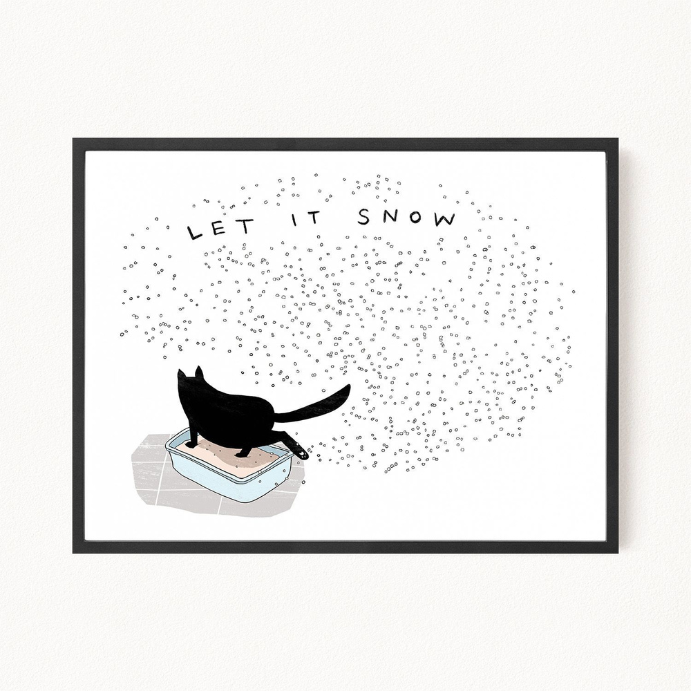 Постер "Black Cat - Let it Snow", 21х30 см #1