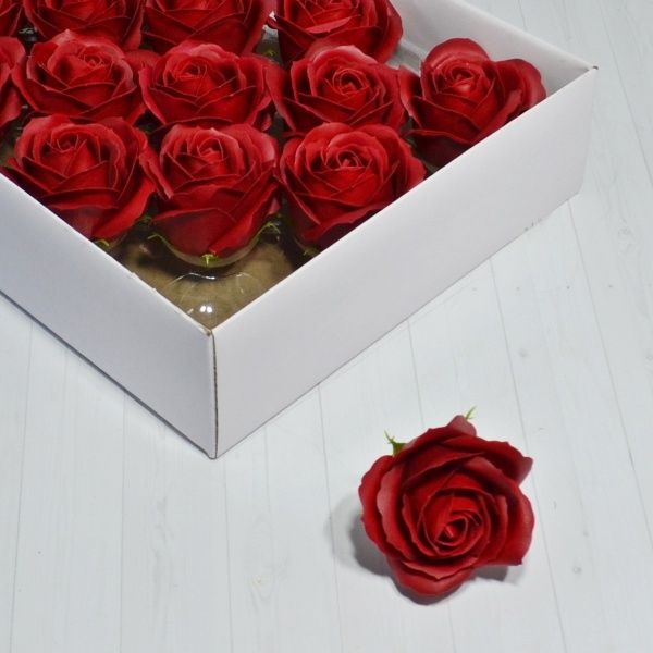 Розы из мыла 25шт 7 см тёмно-красный (1уп) #1