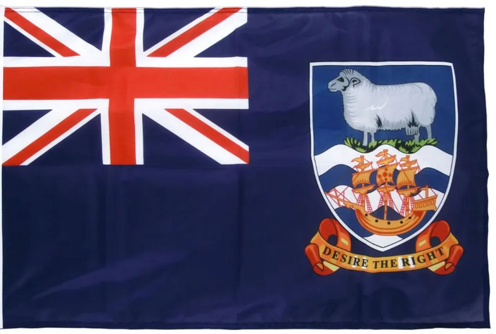 Двусторонний флаг Фолклендских островов 40х60 см на лодку, катер или яхту с люверсами  #1