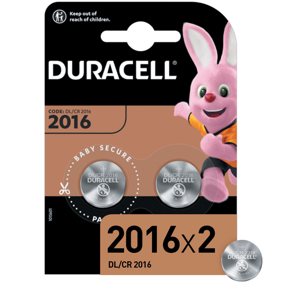 Батарейки литиевые Duracell, тип CR2016, 3В, 2шт #1