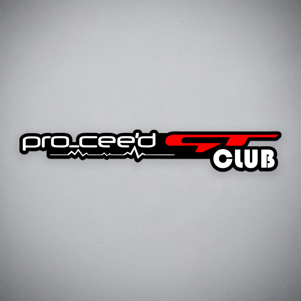 Наклейка на авто "Pro ceed gt club - Про сид клуб" размер 24x3 см #1