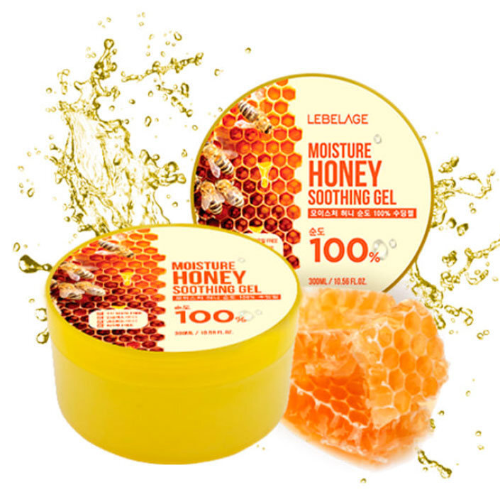 Lebelage Moisture Honey 100% Soothing Gel увлажняющий успокаивающий гель для лица и тела с экстрактом #1