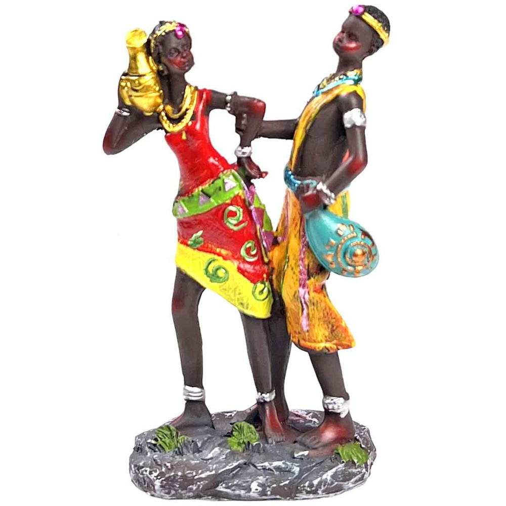 Статуэтка "Влюбленные африканцы", 9*6*14 см. #1