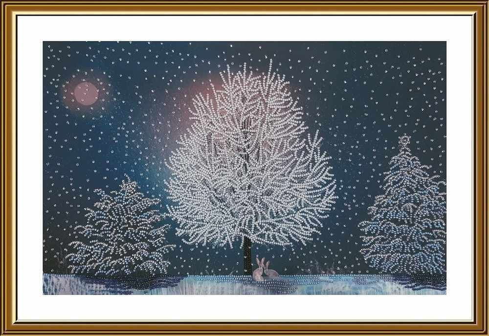 Набор для вышивки Nova Sloboda "НК3304 В серебряном лесу" / Бисер / Времена года, Животные, Зимняя сказка, #1
