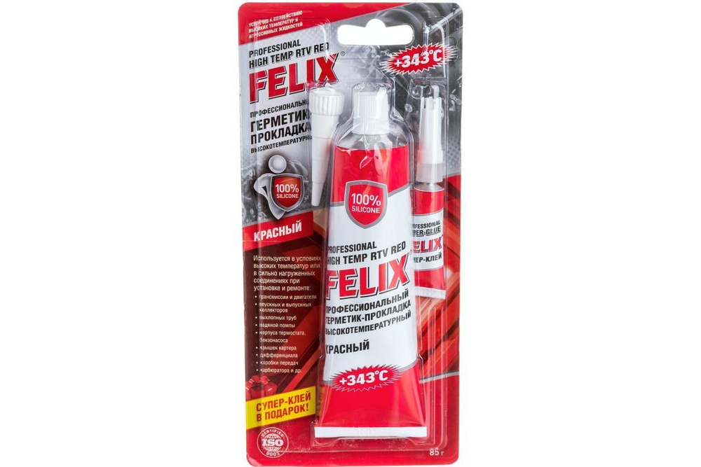 FELIX Герметик-прокладка автомобильный термостойкий красный 85 г.  #1
