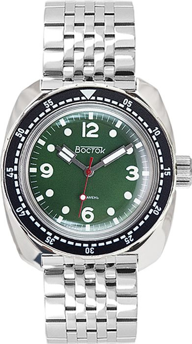 Российские наручные часы Восток Амфибия 71066A на браслете  #1