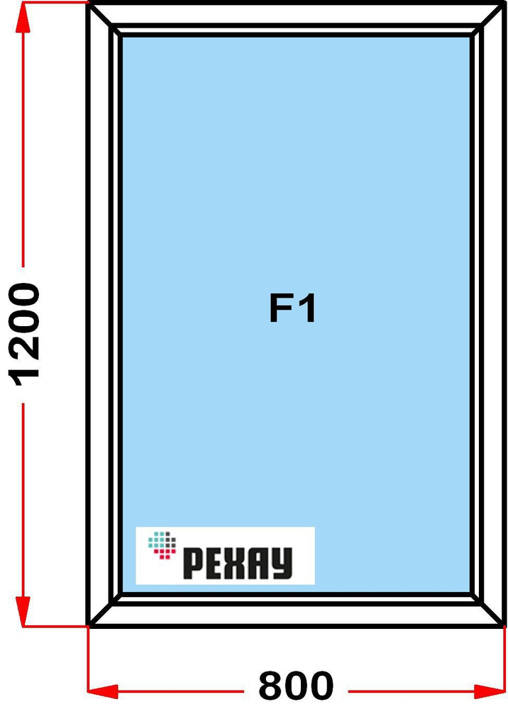 Окно пластиковое, профиль РЕХАУ BLITZ (1200 x 800), не открывающееся, стеклопакет из 2х стекол  #1